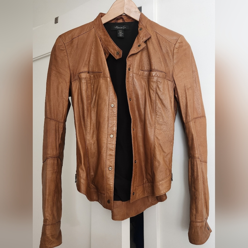 Kenneth Cole Brown Leather Jacket